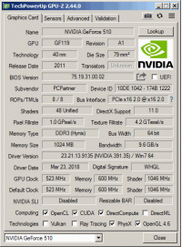 GeForce 510 GPU-Z