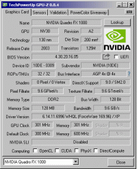 Quadro FX 1000 GPU-Z